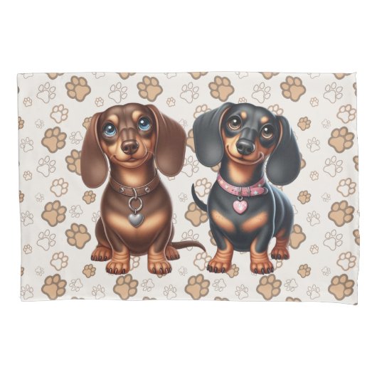 Freunde niedlicher Dackeln Kissenbezug (Vorderseite)