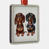Freunde niedlicher Dackeln Ornament Aus Metall (Rechts)