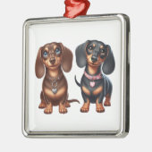 Freunde niedlicher Dackeln Ornament Aus Metall (Links)