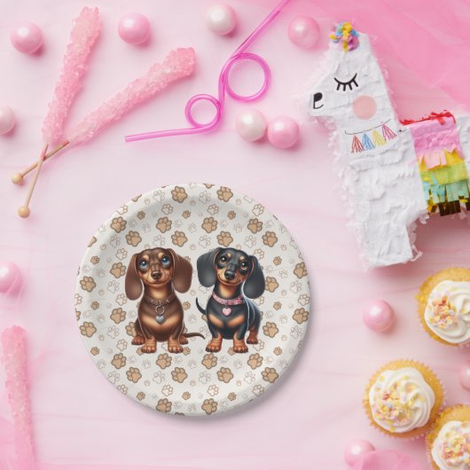 Freunde niedlicher Dackeln Pappteller (Party)
