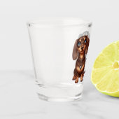 Freunde niedlicher Dackeln Schnapsglas (Links)
