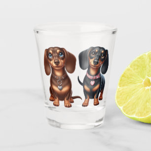 Freunde niedlicher Dackeln Schnapsglas
