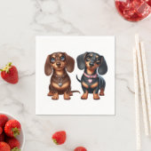Freunde niedlicher Dackeln Serviette (Beispiel)