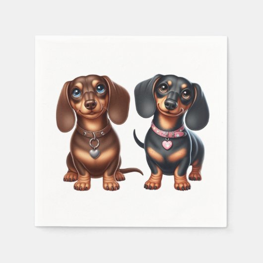 Freunde niedlicher Dackeln Serviette (Vorderseite)