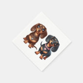 Freunde niedlicher Dackeln Serviette (Ecke)