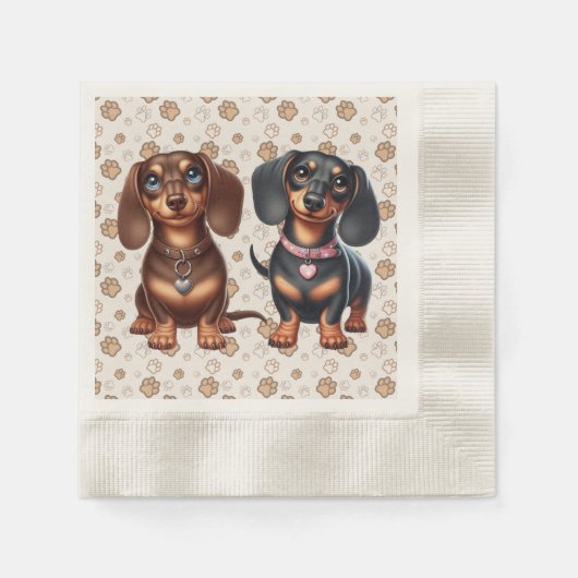 Freunde niedlicher Dackeln Serviette (Vorderseite)