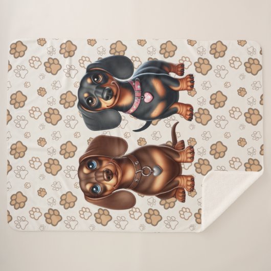 Freunde niedlicher Dackeln Sherpadecke (Vorderseite (Horizontal))