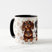 Freunde niedlicher Dackeln Tasse (Vorderseite Links)