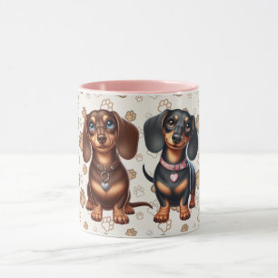 Freunde niedlicher Dackeln Tasse