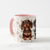 Freunde niedlicher Dackeln Tasse (Vorderseite Links)