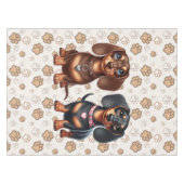 Freunde niedlicher Dackeln Tischdecke (Vorderseite (Horizontal))