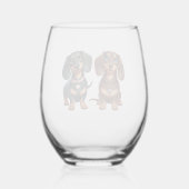 Freunde niedlicher Dackeln Weinglas Ohne Stiel (Vorderseite)
