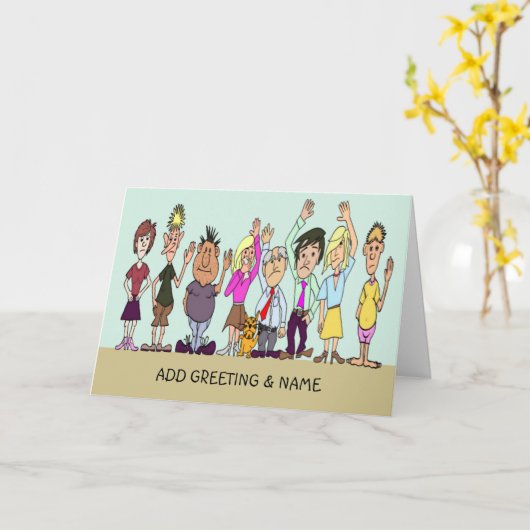 Freunde oder Arbeitskollegen, die sich auf der Abs Karte (Gelbe Blume)