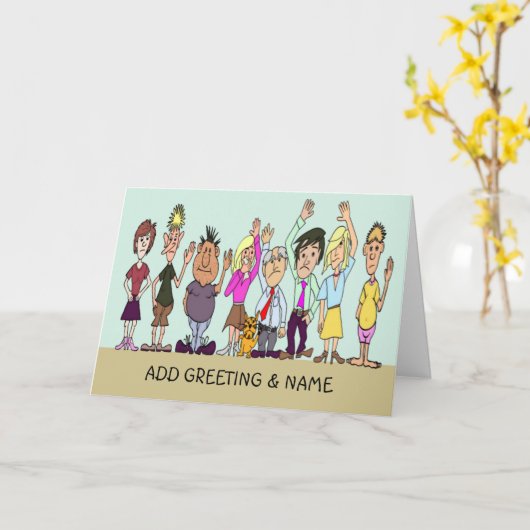 Freunde oder Arbeitskollegen, die sich auf der Abs Karte (Gelbe Blume)