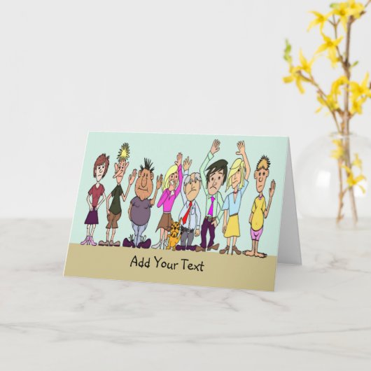 Freunde oder Arbeitskollegen, die sich verabschied Karte (Gelbe Blume)