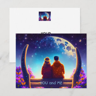 Freunde oder Liebhaber auf einer Bank im Mondschei