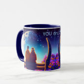 Freunde oder Liebhaber auf einer Bank im Mondschei Tasse (Vorderseite Links)