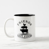 Freunde ohne Essen Zweifarbige Tasse (Links)