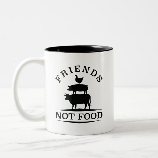 Freunde ohne Essen Zweifarbige Tasse (Links)
