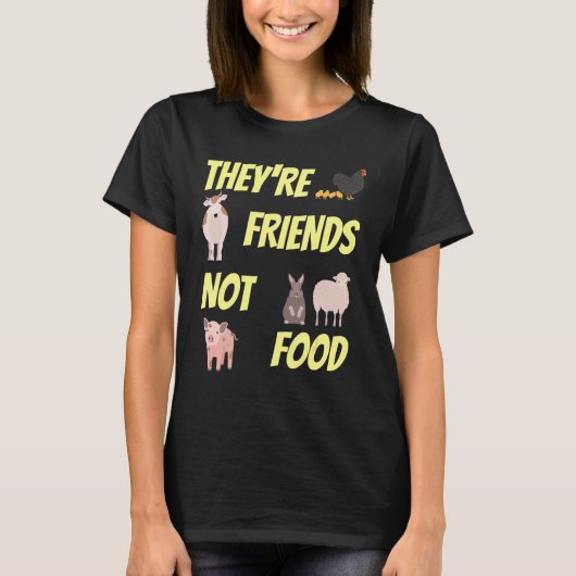 Freunde ohne Tierschutzvegane und Veget T-Shirt (Vorderseite)