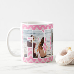 Freunde Personalisiert 3 Fotos Rosa Wohngestaltung Kaffeetasse