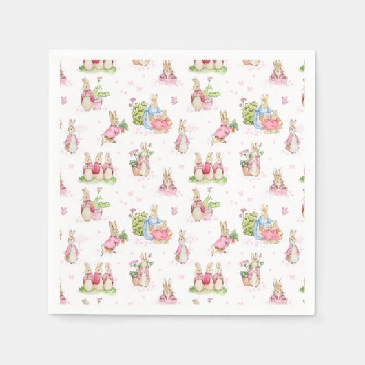Freunde Peter Rabbit Baby Pink Serviette (Vorderseite)