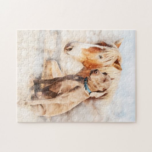 Freunde - Pferd und Hund Puzzle (Horizontal)