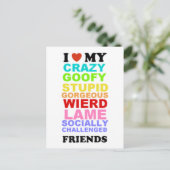 Freunde Postkarte (Stehend Vorderseite)