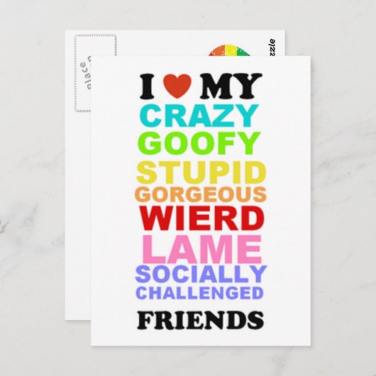 Freunde Postkarte (Vorne/Hinten)