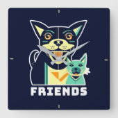 Freunde Quadratische Wanduhr (Vorderseite)