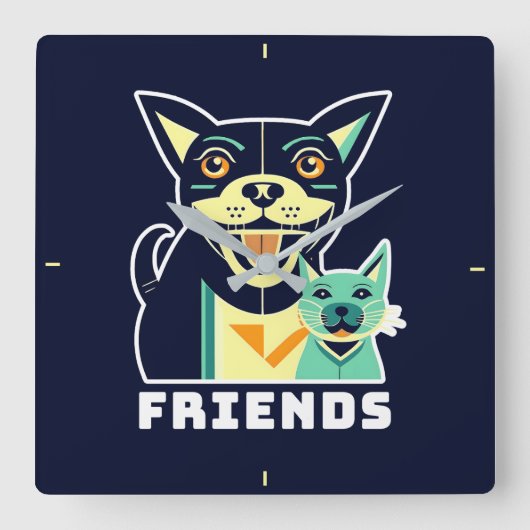 Freunde Quadratische Wanduhr (Vorderseite)