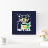 Freunde Quadratische Wanduhr (Zuhause)