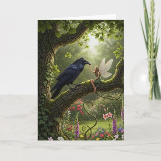 Freunde Ravens spielen mit Fairy Karte (Vorderseite)