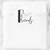 Freunde Runder Aufkleber (Tasche)