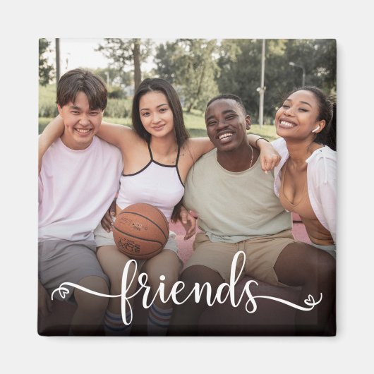 Freunde Schrift Foto Magnet (Vorne)