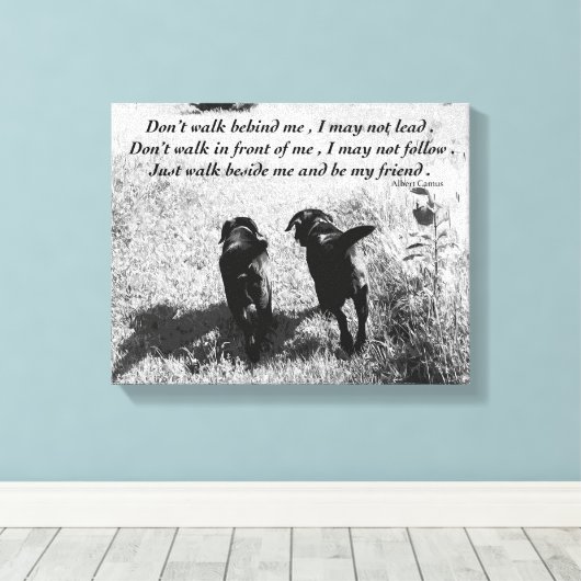 Freunde - Schwarzes Labor Leinwanddruck (Insitu (Holzboden))