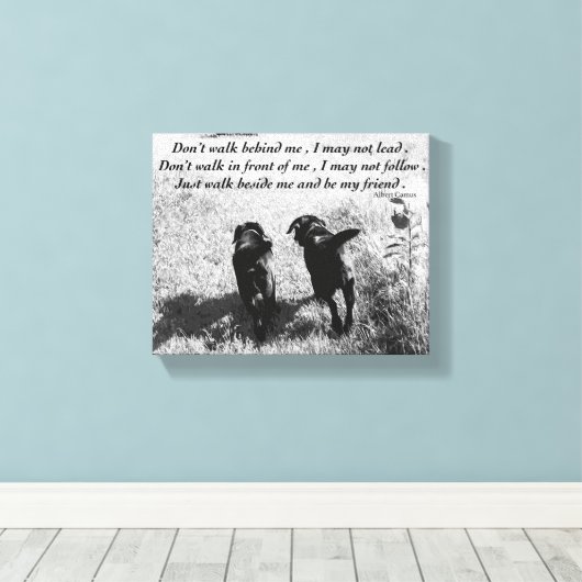 Freunde - Schwarzes Labor Leinwanddruck (Insitu (Holzboden))