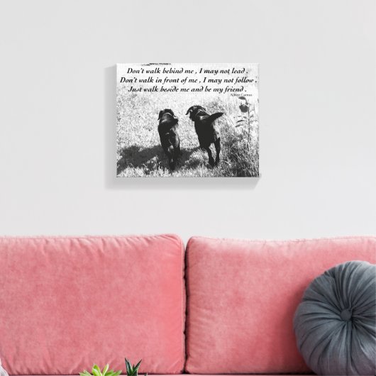 Freunde - Schwarzes Labor Leinwanddruck (Insitu (Wohnzimmer))