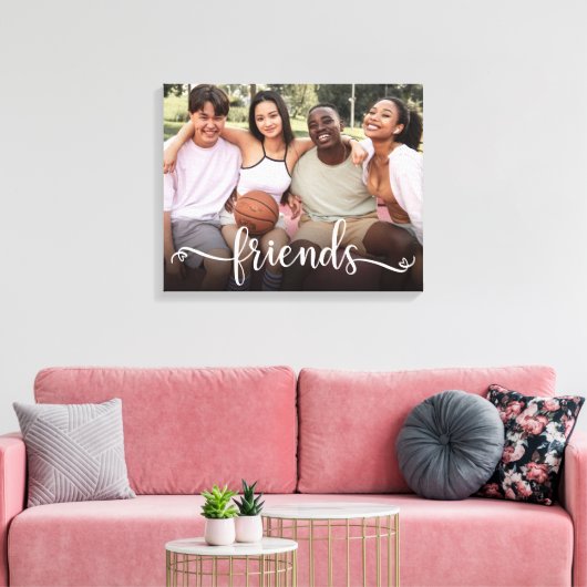 Freunde Script Foto Canvas Print Leinwanddruck (Insitu (Wohnzimmer))
