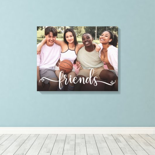 Freunde Script Foto Canvas Print Leinwanddruck (Insitu (Holzboden))