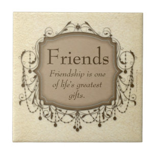 Freunde Sentimental Message Chandelier Tile Plaque Fliese