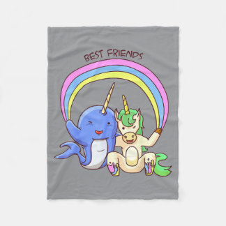 Freunde Shirt Einhorn Vs Narwal Kumpels Fürs Leben Fleecedecke