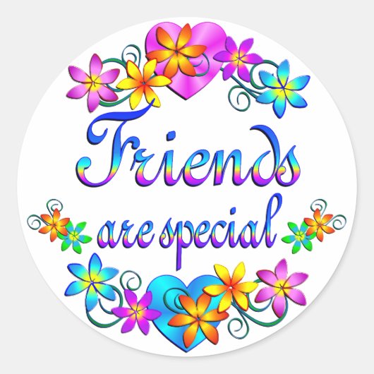 Freunde sind besonders runder aufkleber (Vorderseite)