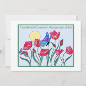 Freunde sind Blume im Garten des Lebens Einladung (Vorderseite)