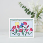 Freunde sind Blume im Garten des Lebens Postkarte (Stehend Vorderseite)