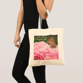Freunde sind Blumen-Zitat-Pfingstrosen-Tasche Tragetasche (Vorderseite (Produkt))