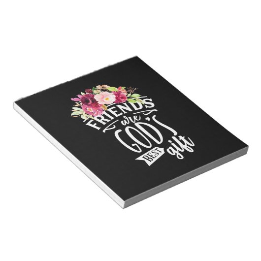 Freunde sind das beste Geschenk Gottes Notizblock (angewinkelt)