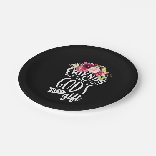 Freunde sind das beste Geschenk Gottes Pappteller (Schrägansicht)