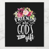 Freunde sind das beste Geschenk Gottes Weinetikett (Einzelnes Label)
