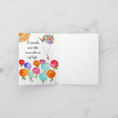 Freunde sind der Sonnenschein des Lebens Grußkarte Karte (Innenseite)